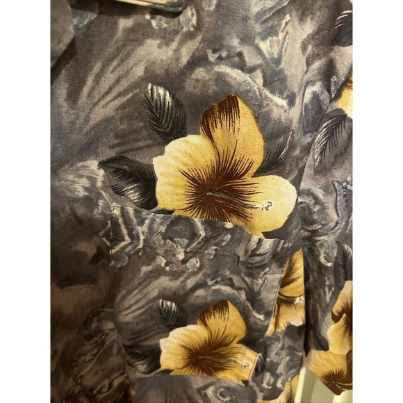 Men's Hawaii Blues Button Front Short Sleeve Hawaiian Style Aloha Shirt Large - Picture 3 of 7